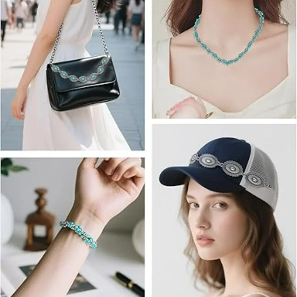 Hat Brim Chains for Women's Baseball Caps 3 Style in set‎ Western Cowgirl